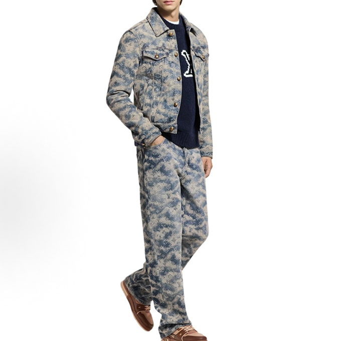 lv louis vuitton cloud monogram denim jacket & pants